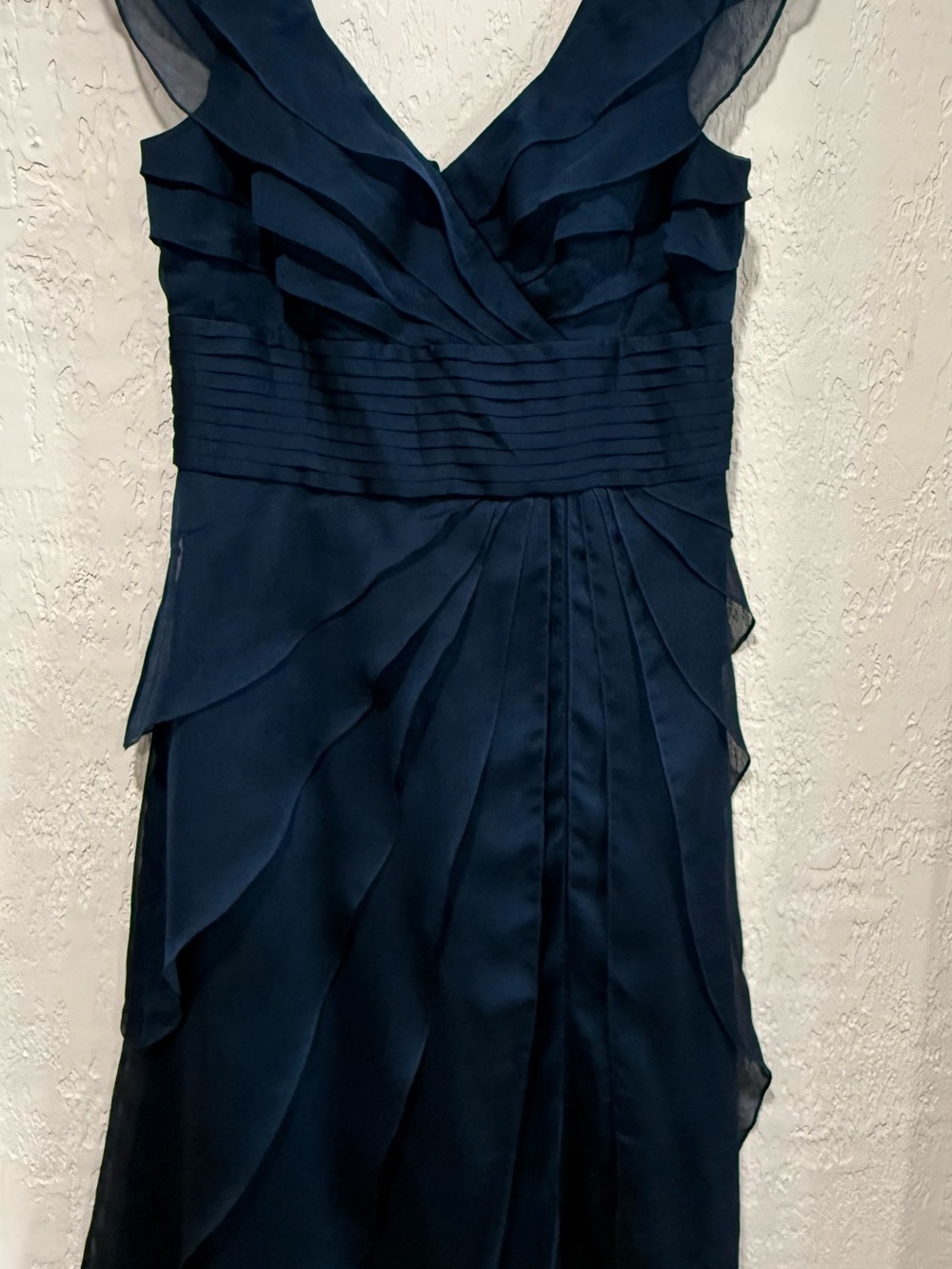 Womens Adrianna Papell Navy Blue Tierred Dress Sz 4